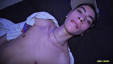 Hot Skinny Twink Magic C Jerking His Big Cock and Shooting His Thick Cum