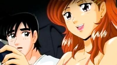 Watch this busty anime redhead take a hard pounding while getting her big tits and curvy body drenched in cum