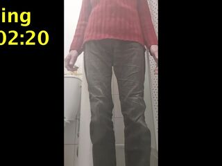 Amateur teen pees ebony jeans