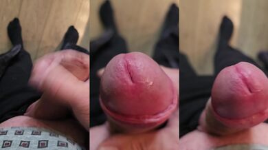 A good morning wank in the kitchen while backing croissants