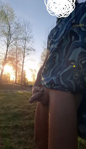 Very risky. Skinny boy publicly shows his pissing cock and cums huge