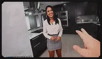 Latina Realtor Alina Belle Seduces Handyman in Kitchen