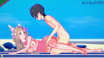 Maho and Karin and Yuuki intense sex. - Princess Connect! Re:Dive Hentai