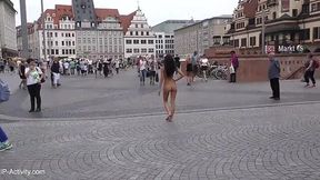 Kira's public nudity with a sultry brunette twist!