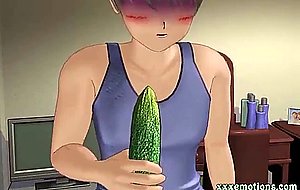 Animated girl with round tits