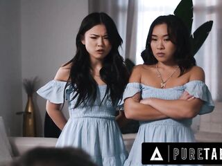 PURE TABOO Oriental Stepsisters Lulu Chu & Kimmy Kimm Fulfill Their Stepdad's Doppelganger Dream