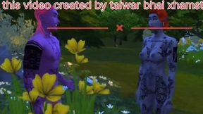 Moviestar/avatar in a forest romp