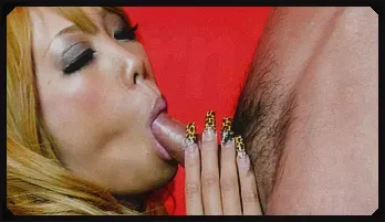 Blonde Runa Anzai giving top asian blowjob in threesome Featured content