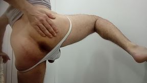 Putting on a pair of panties during a birthday party!