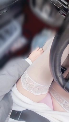 Driving to work at the morning, dressed like a slutty whore underneath a formal suit.   Clip 1