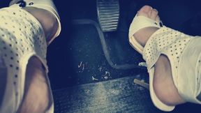 Exciting Aggressive Pedal Pumping in White Sandals avi