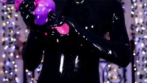 Hung Trans Girl In Silicone Catsuit Uses Cute Masturbator Toy