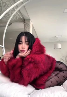 Red fur coat