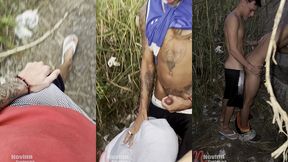 orgia completa no matagal com 4 novinhos dotados no engenheiro