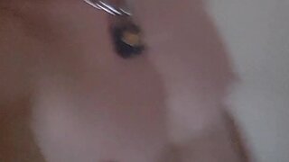 Late night solo play: cock ring, chains, and self-pleasure in the common area