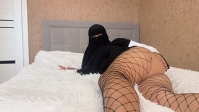 Arab wife in pantyhose without panties masturbates to a friend Yes, look at me, honey.