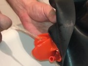locked in my studio gum mask with my piss my cum and my braces