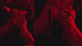 Muscle guy machine fucked in red lights