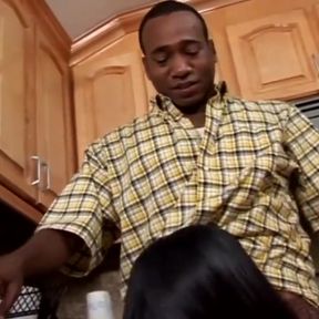 My wife can't resist my big black cock, she gets fucked in the kitchen