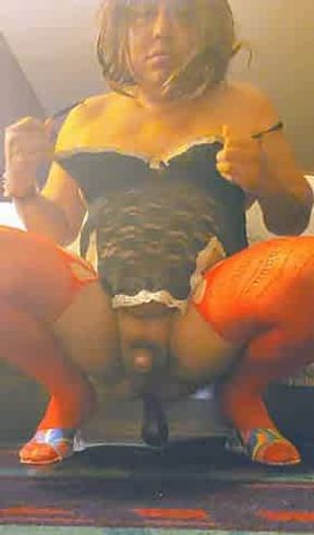 Real sissy slut loves big toys