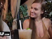 Gorgeous Besties Laney Grey & Kenzie Love Enjoy Some Outdoors Tit Play Before Sharing One Cock - Myl