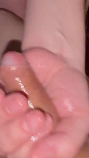 Stunning moment from &quot;My little uncut cock gets jerked off with oil until it cums&quot;