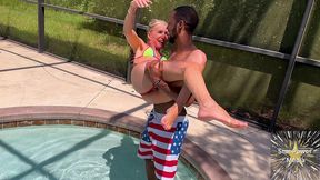 mature hotwife bella bare s steamy bbc pool tease turns into intense bed pounding with savvy g