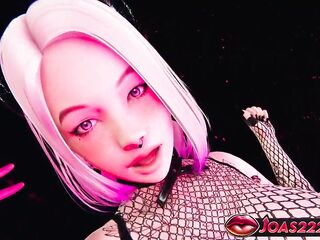 Hawt Golden-haired Luanna Vicktoria in SADOMASOCHISM Suit: Rule34 Animation with Moist Vagina Fingering in Club Scene, Anal Sextoy Stimulation, and Desk Muff diving with Squirt