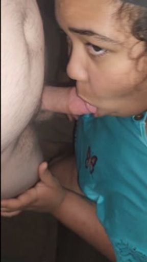 Ebony MILF Sucks Off BWC To Oral Creampie