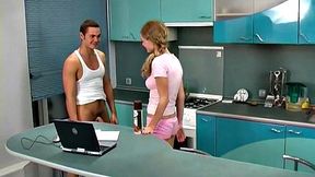 High Heels Food Sex in Kitchen