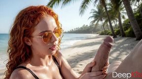 at the beach, my friend gave me a deep blowjob after we’d had a few cocktails. she clearly knows how to work a cock — her tongue is incredibly nimble[ai]