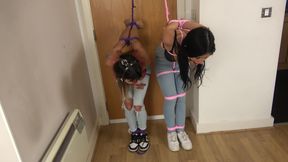 Carmen and Tatti's Tight Ballgags & Drooling Torment: Elbow Bound Strappado Nightmare!