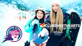 Young snow bunnies transform into pussy-fucking vixens
