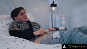 MOMMY'S BOY - August Skye Milf Stepmom Helps Injured Stepson With Titty Fuck Handjob