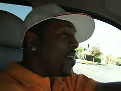 Pretty redhead with tiny tits has two black guys fucking her holes at the same time
