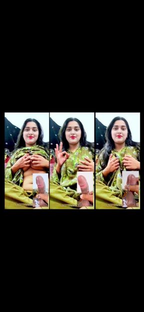 Insta Queen Showing Her Boobs on Video Call, Jerk off for BF