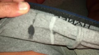 Pre Cum stains on Gray Hanes Boxer Briefs