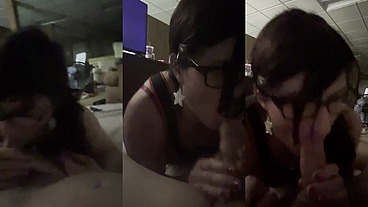 Kristin Starr as a brunette sucking some dick like a real pro!