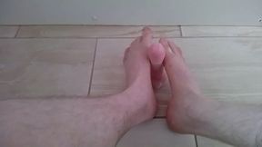 Giving a Dildo a Footjob