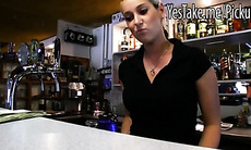 Bartender Lenka banged for some money