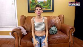 short haired brunette unity gets her pussy deeply fingered and fucked!