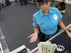 Hot and sexy latina security gets hardcore pounding in exchange of cash
