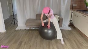 Puncturing an anti-burst Exercise Ball