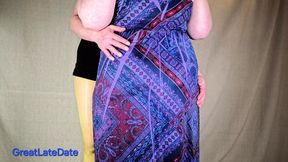Chubby stepmom enjoys her ass&#x1F351; being touched after finding him in pantyhose