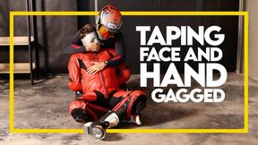 Tonny dominated by his biker friend (1080p) Gay Bondage - Gay Domination - Tape Bondage - Handgag - Biker Fetish - BDSM