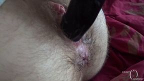 FTM fucks and DPs hairy pussy and ass till the cunt gapes