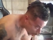 Hot Guy Sucking His Girlfriends Glitter Dildo While Masturbating