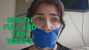 Fill my mouth with little sponges and tape wrap with strips tape