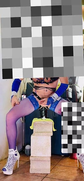 Horny Shemale with Big Silicone Tits Gets Fucked in the Ass Outside