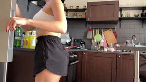 Short Shorts That Barely Cover My Ass While I Bend Over